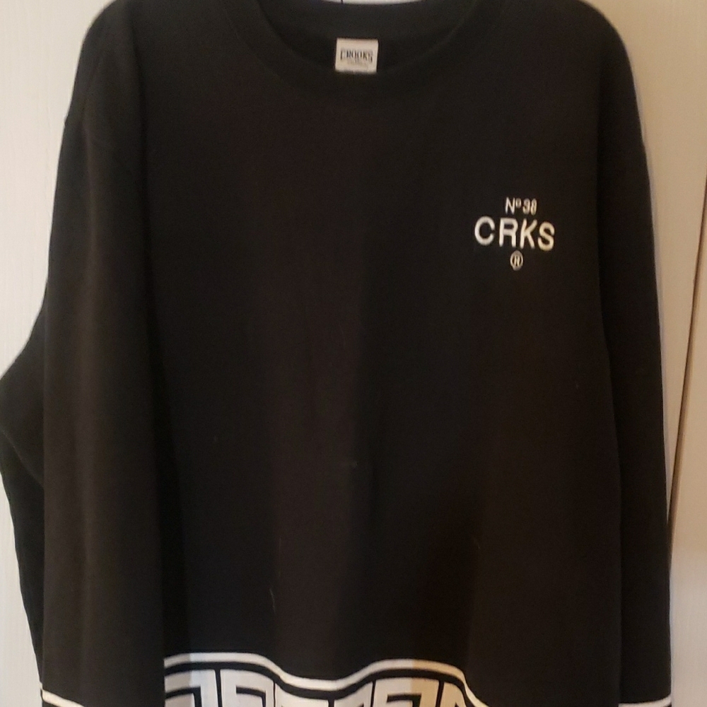 CRKS Black Sweatshirt with White Accents